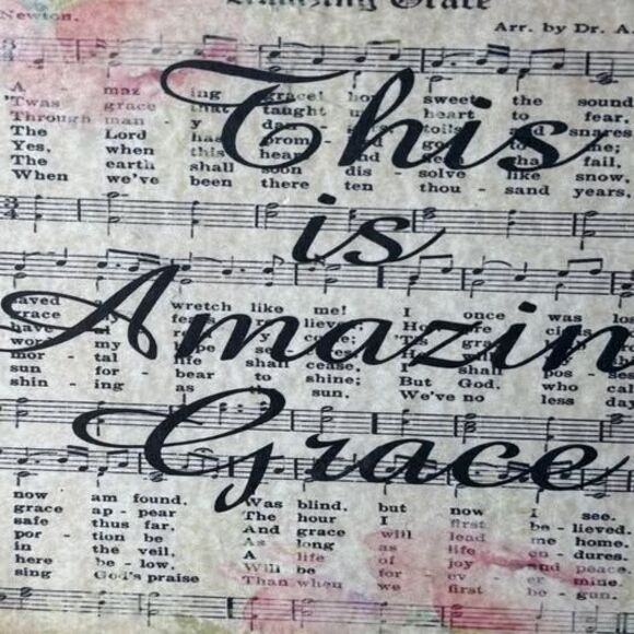 Wood Plaque Inspirational Hymn Amazing Grace Christian Religious Wall Art - Picture 2 of 3